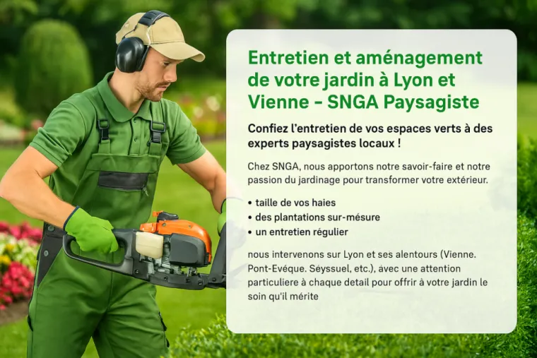 Taille de haies et entretien d’espaces verts à Lyon et Vienne – SNGA, Pont-Évêque, Société de nettoyage Girard André