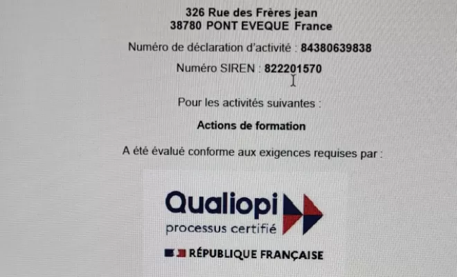 certification de notre centre de formation QUALIOPI, Pont-Évêque, Société de nettoyage Girard André